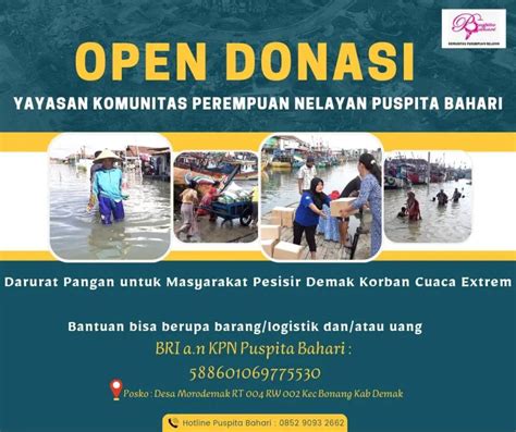 Open Donasi Banjir Kabupaten Demak Yayasan Komunitas Perempuan