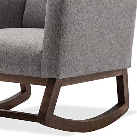Belleze Modern Rocking Chair Upholstered Fabric High Back Armchair