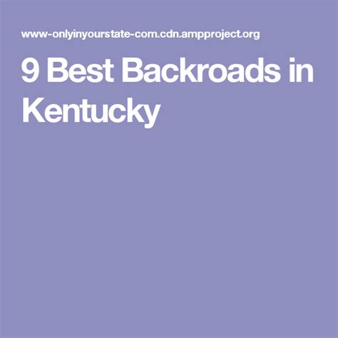 9 Best Backroads In Kentucky Kentucky Backroads Best