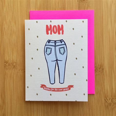 Mom Jeans Card Mothers Day Card Card For Mom Funny Mother Card Mom Birthday Card