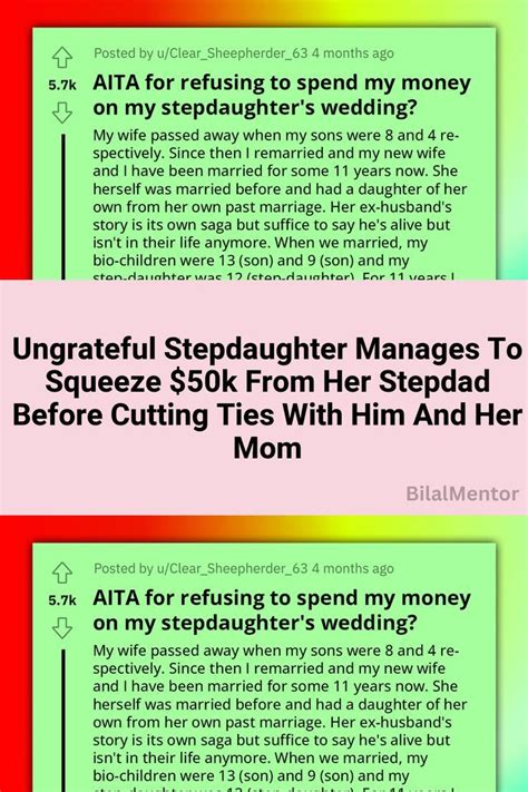 Ungrateful Stepdaughter Manages To Squeeze 50k From Her Stepdad Before