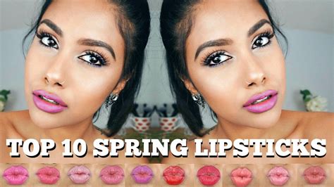 Top 10 Lipsticks For Springsummer 2017 Try On Swatches