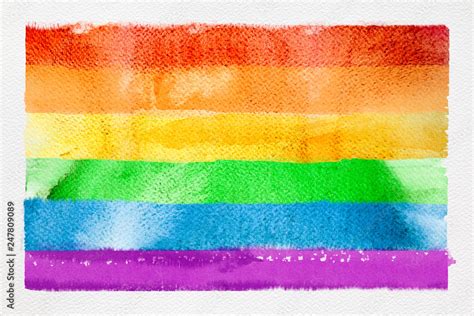 watercolor rainbow flag symbol of lgbt community stock illustration adobe stock