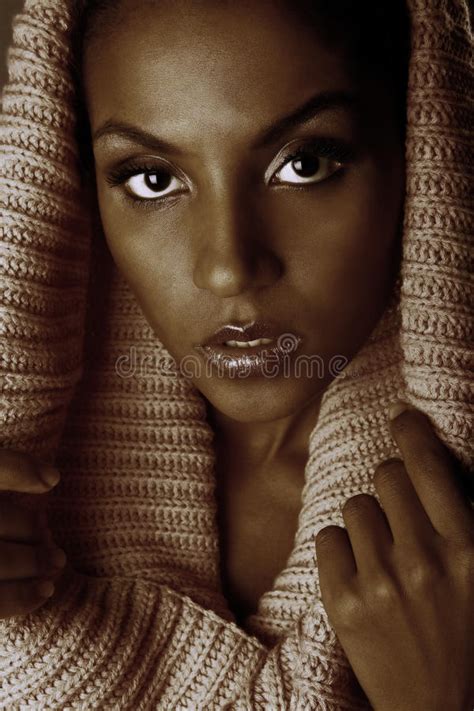 A Beautiful Dark Skinned Woman In The Studio Stock Image Image Of