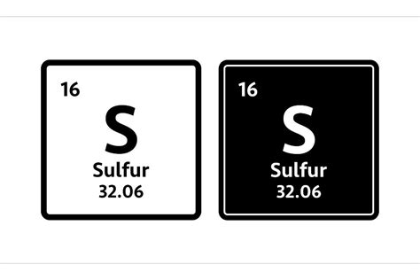 Sulfur Symbol Chemical Element Illustration Par Dg Studio · Creative