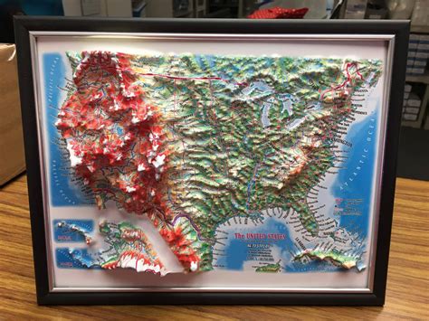 Raised Relief Maps 3d Topographic Map Us State Series