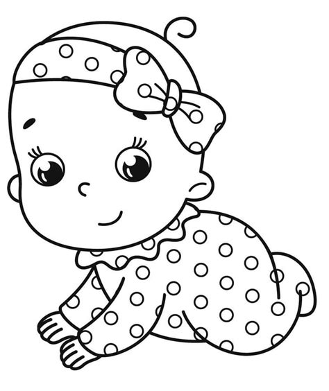Baby Girl Waving Hand Coloring Page Free Printable Coloring Pages For