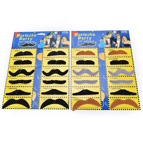 12 Pcsset Hot Worldwide Costume Party Halloween Fake Mustache Moustache Funny Fake Beard