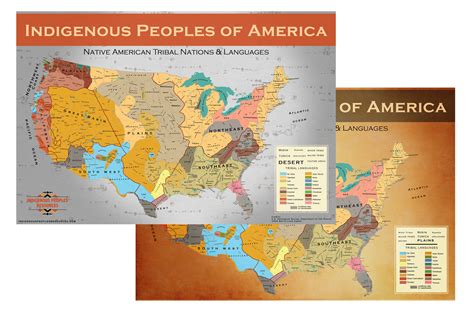 Native American Map Tribal Nations And Languages Posterwall Map