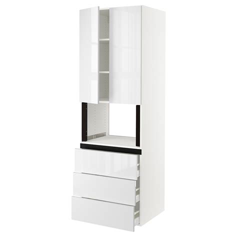 SEKTION Armoire haute m-o+3tir/2ptes - blanc/Ringhult blanc - IKEA