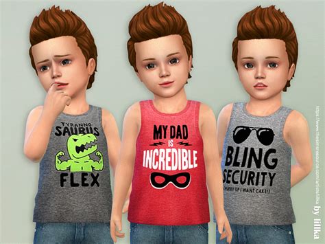 The Sims Resource Toddler Boy Tank Top 03 Needs Toddler Stuff