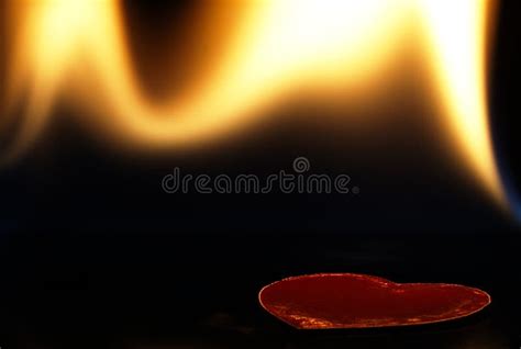 Flaming Heart On A Black Background Stock Photo Image Of Fire Flame