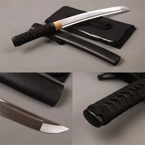 Cutting Sharp Japanese Vintage Samurai Short Sword 1060 Carbon Steel
