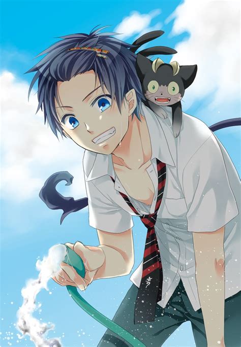 Rin Okumura And Kuro Ao No Exorcist I Love When He Has That Clip In His Hair Blue Exorcist