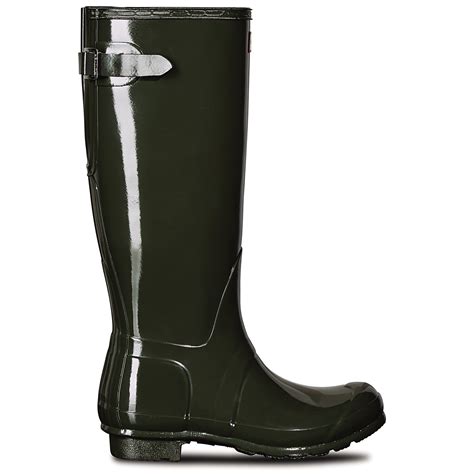 Ladies Hunter Original Adjustable Back Gloss Wellies Winter Rain Boots