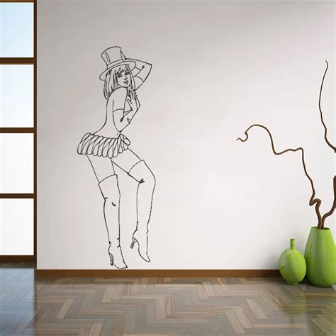 Hot Sexy Retro Pin Up Girl Wall Decals Beautiful Woman Wall Sticker For