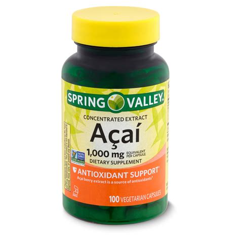 Spring Valley Concentrated Extract Açaí Dietary Supplement, 1000 mg ...