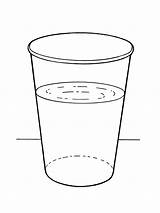 Water Cup Glass Coloring Pages Illustration Color Primary Table Two Inclined Primarily Nursery sketch template