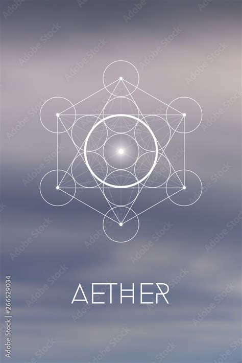 Sacred Geometry Spirit Or Aether Element Symbol Inside Metatron Cube
