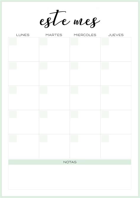 Planificador Mensual Para Imprimir Pdf Calendario Mar 2021