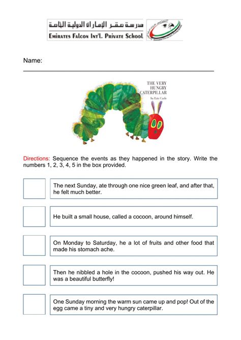 Read the very hungry caterpillar out loud with the class. The Very Hungry Caterpillar activity for 2