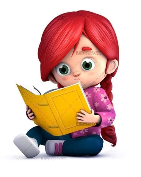 Niña Leyendo Un Libro Sentada En El Suelo Dibustock Ilustraciones