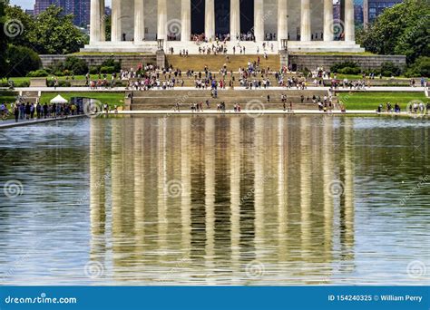 Reflecting Pool Reflection Abraham Lincoln Memorial Washington Dc Stock