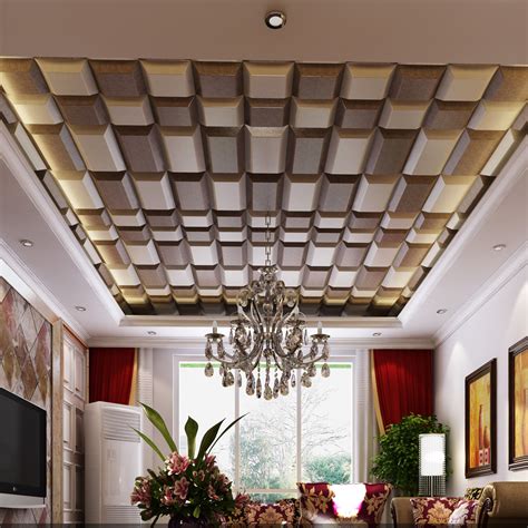 Luxury Ceiling Wall Panel 3d Wall Coverings Pu Material 30x60cm