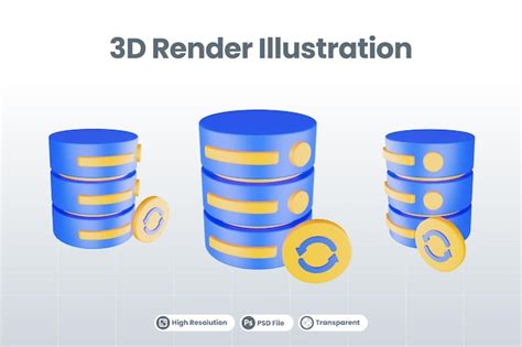 Premium Psd 3d Render Database Server Icon With Backup File Icon Isolated