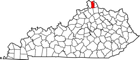 Image Map Of Kentucky Highlighting Kenton County