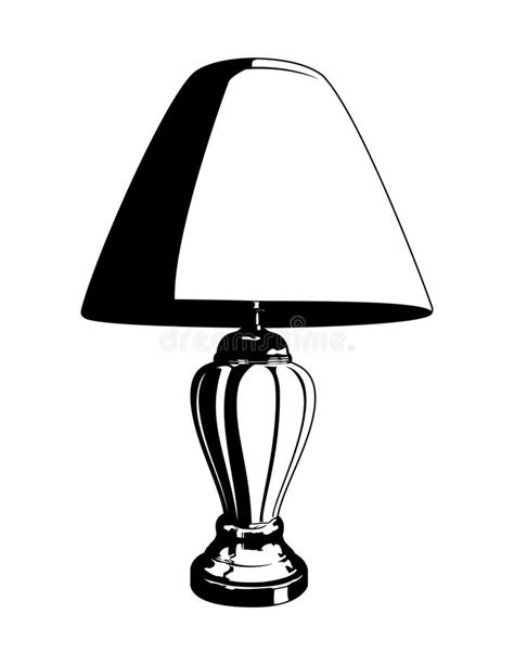 House Lamp Black And White Vector Graphic Stock Vector Illustration