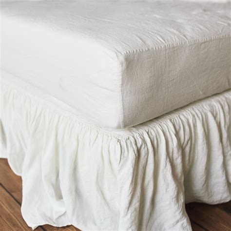 Linen Fitted Sheet Stonewashed And Soft Color 100 Flax Deep Etsy