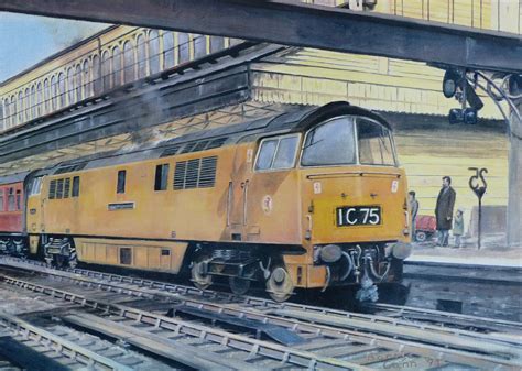 Original Oil Painting By Barrie Cann A British Rail Class 52 ‘western