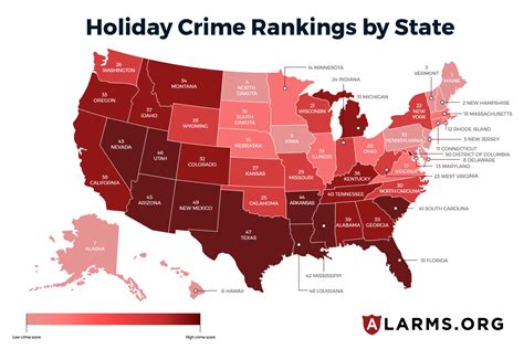 Holiday Crime Rankings By State National Council For Home Safety And Security