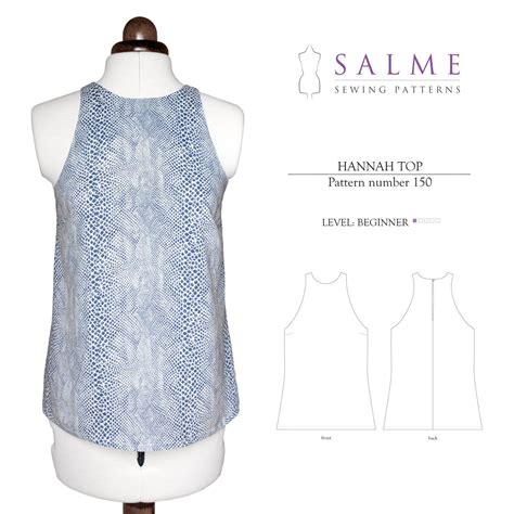 I love making practical and reusable things that are quick to sew. Salme Sewing Patterns 150 Hannah Top Downloadable Pattern | Sewing clothes women, Top sewing ...
