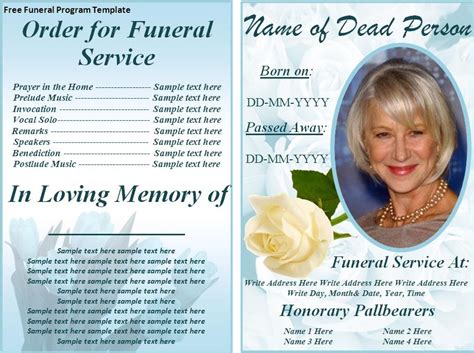Free Editable Funeral Templates