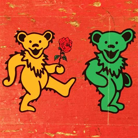 Grateful Dead Dancing Bear With Roserainbow Tophat Dancers Etsy