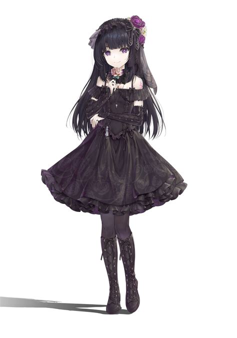 Safebooru 1girl Absurdres Akizuki Sakura 1061341379 Black Bow Black Dress Black Footwear
