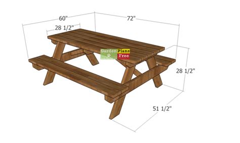 6 Foot Picnic Table Plans Pdf Download Gardenplansfree