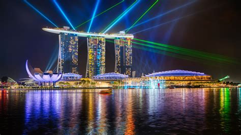Marina Bay Sands Wallpaper 4k Light Show Singapore
