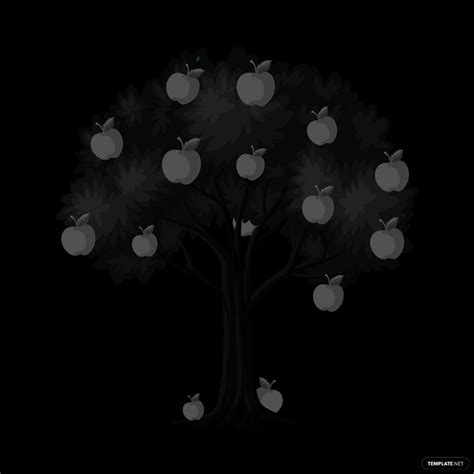 Apple Tree Silhouette In Psd Illustrator Svg  Eps Png