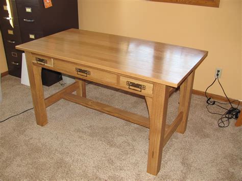 Custom Library Table Craftsman Style White Oak By Mst Woodworks Llc