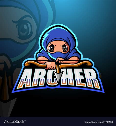 Archer Mascot Esport Logo Design Royalty Free Vector Image