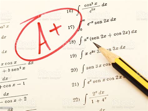 Excellent Grades On Exam Of Mathematics Stock Photo - Download Image 