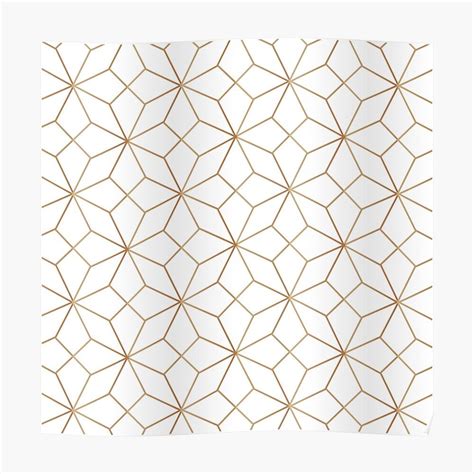 A White And Gold Geometric Pattern Poster