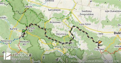 Trasa Bacówka PTTK w Bartnem Schronisko Pod Chyrową mapa