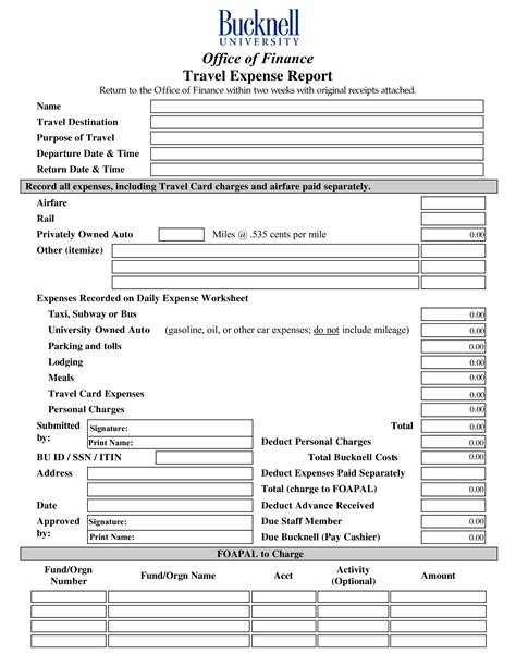 Travel Expense Report Templates At