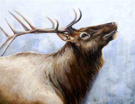 Elk Painting Original Acrylic Painting Wildlife Art Etsy