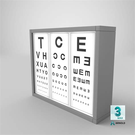 Optotype Medical Eye Chart 3d Modell 3d Modell 19 3ds C4d Fbx Ma