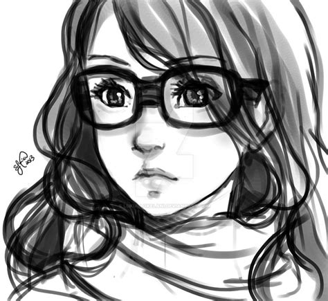Girl With Glasses Sketch By Lukia Lokelani On Deviantart